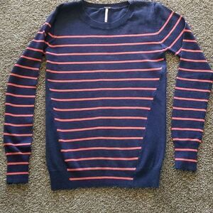 Sweater by Poof Xsmall. Gray and pink striped. Very good used condition.